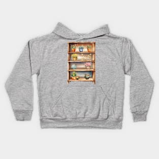 Shelves with Cacti and Cute Plant Pots Kids Hoodie